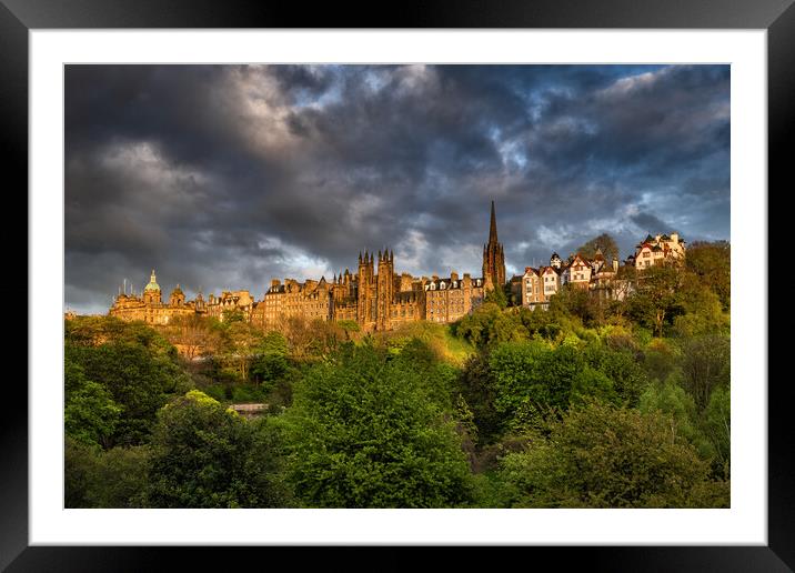 Sunset At Edinburgh Old Town In Scotland Framed Mounted Print by Artur Bogacki