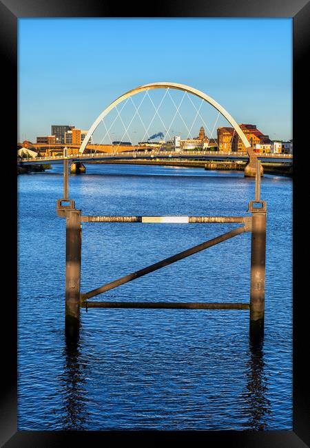 Clyde Arc Bridge At Sunset In Glasgow Framed Print by Artur Bogacki