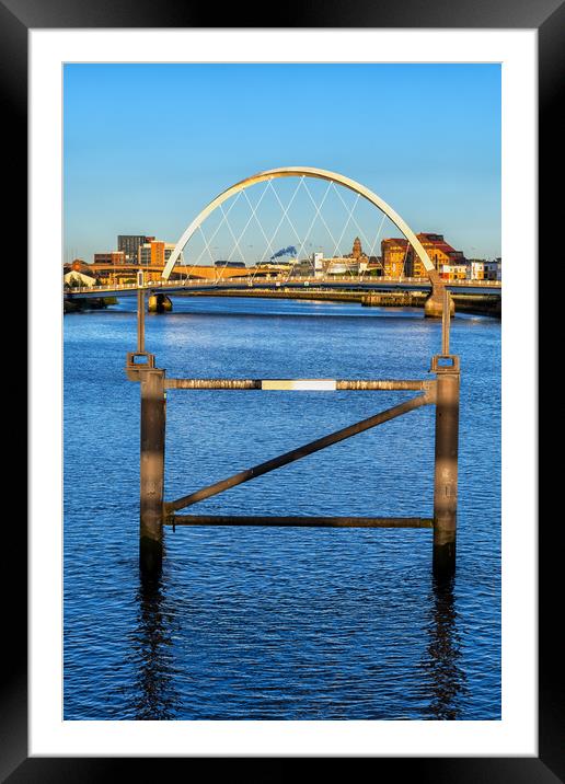 Clyde Arc Bridge At Sunset In Glasgow Framed Mounted Print by Artur Bogacki