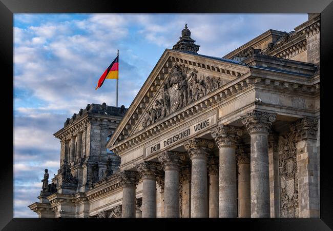 The Reichstag Pediment In Berlin Framed Print by Artur Bogacki