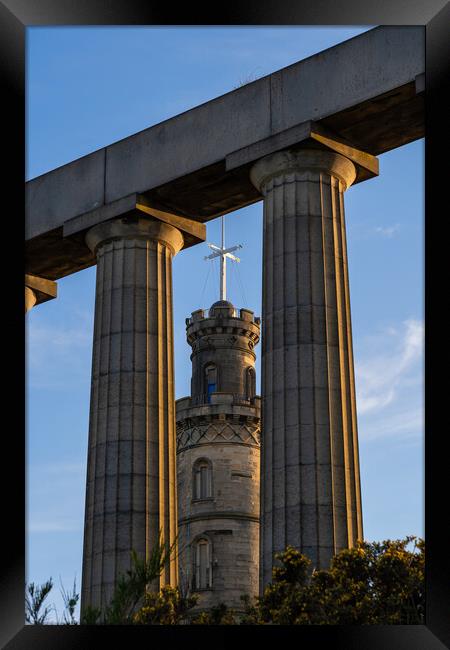 Nelson Monument and National Monument of Scotland Framed Print by Artur Bogacki