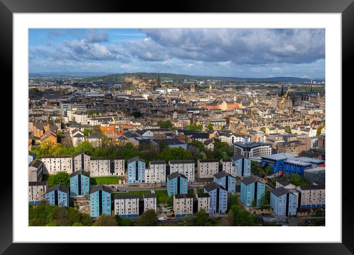 Edinburgh Cityscape Framed Mounted Print by Artur Bogacki