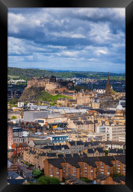 Edinburgh Cityscape In Scotland Framed Print by Artur Bogacki