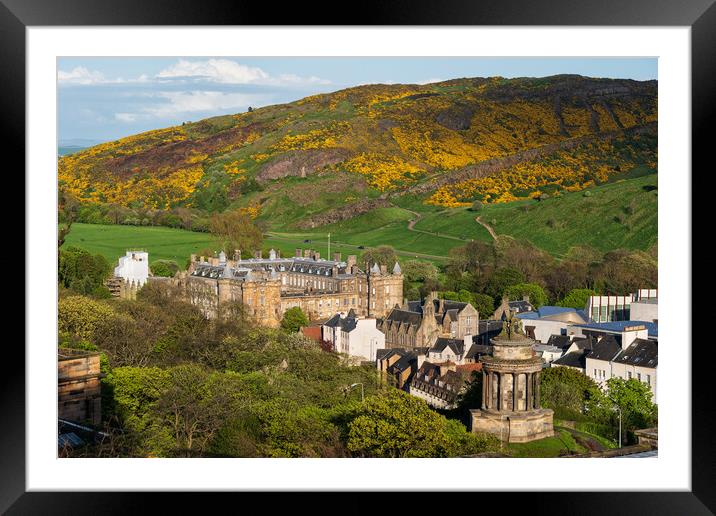 Edinburgh Landscape With Holyrood Palace Framed Mounted Print by Artur Bogacki