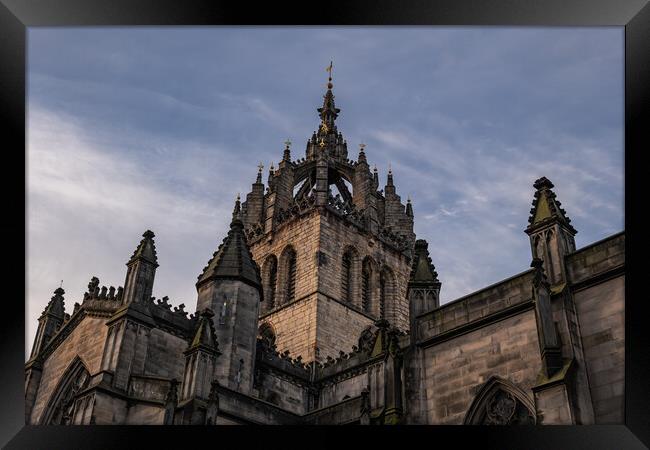 St Giles Cathedral Tower In Edinburgh Framed Print by Artur Bogacki