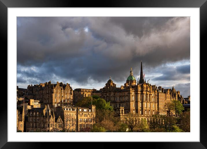 Old Town of Edinburgh at Sunset Framed Mounted Print by Artur Bogacki