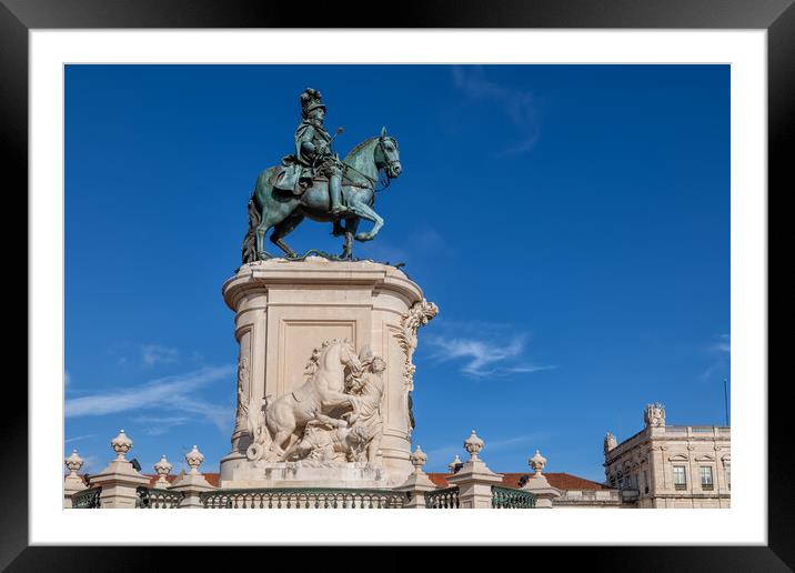 Equestrian Statue of King Jose I in Lisbon Framed Mounted Print by Artur Bogacki