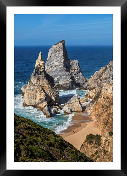 Scenic Praia da Ursa Beach in Portugal Framed Mounted Print by Artur Bogacki