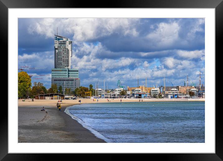 Gdynia City Skyline In Poland Framed Mounted Print by Artur Bogacki