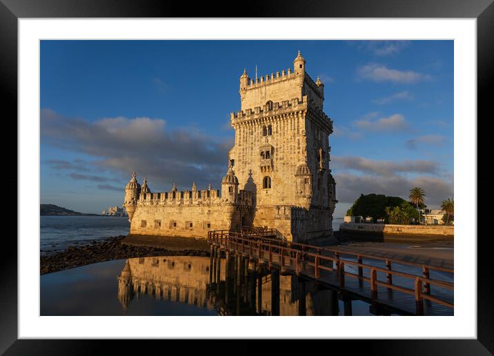 Belem Tower at Sunrise in Lisbon Framed Mounted Print by Artur Bogacki