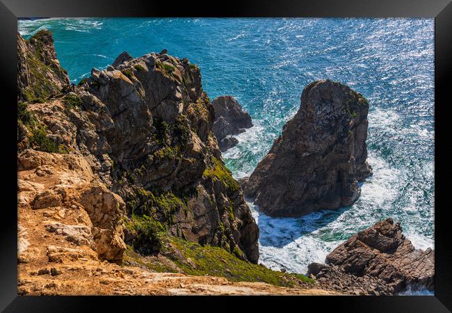 Cabo da Roca Coastline in Portugal Framed Print by Artur Bogacki