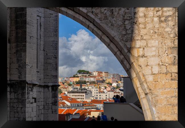 Lisbon Through Arch Of Canvo Convent Framed Print by Artur Bogacki