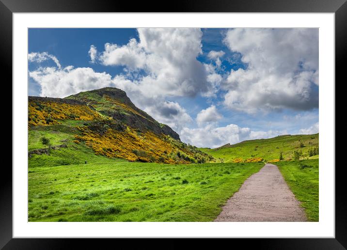 Scottish Landscape With Arthur Seat In Edinburgh Framed Mounted Print by Artur Bogacki