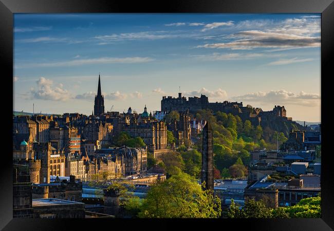 City of Edinburgh in Scotland Framed Print by Artur Bogacki