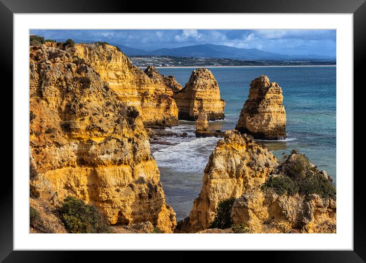 Algarve Coastline From Ponta da Piedade Framed Mounted Print by Artur Bogacki