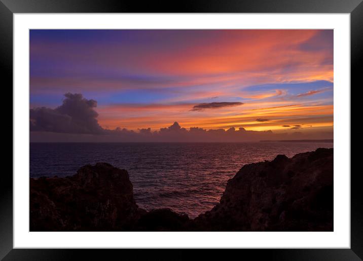 Algarve Coastline At Sunset In Portugal Framed Mounted Print by Artur Bogacki