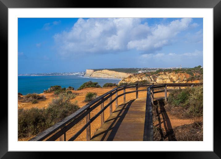 Algarve Landscape With Boardwalk In Portugal Framed Mounted Print by Artur Bogacki