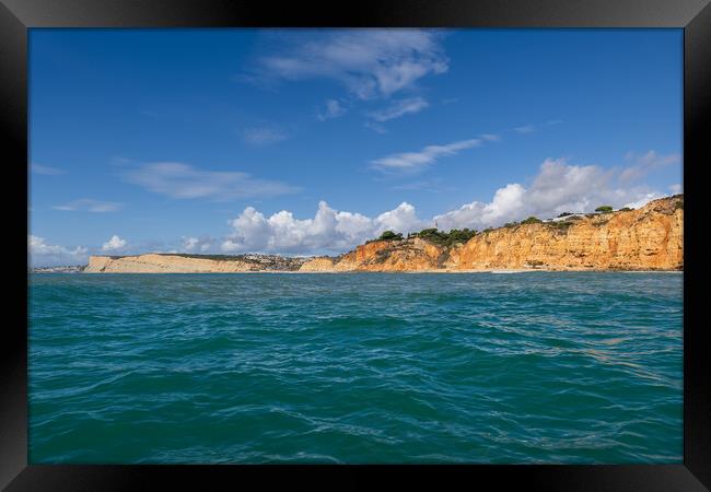 Algarve Coastline Ocean View In Portugal Framed Print by Artur Bogacki