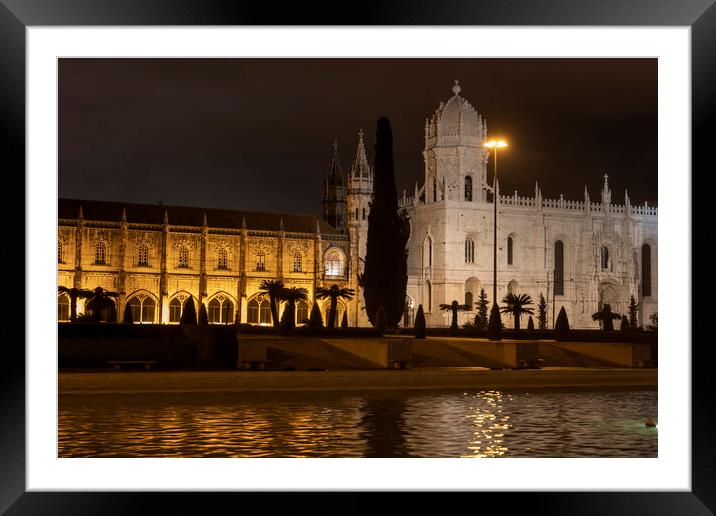 Jeronimos Monastery And Church At Night In Lisbon Framed Mounted Print by Artur Bogacki