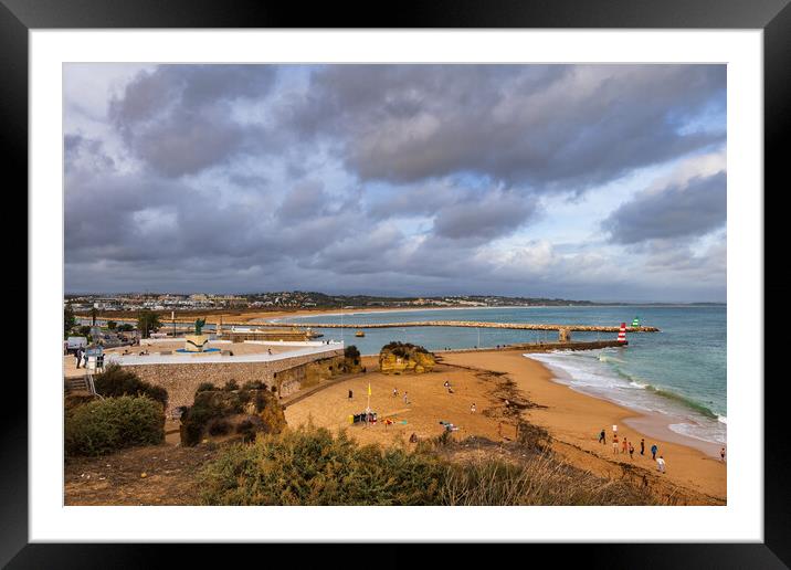 Beach And Fort In Lagos, Portugal Framed Mounted Print by Artur Bogacki