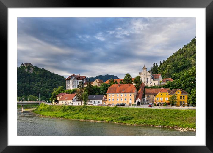 Celje Town At Savinja River In Slovenia Framed Mounted Print by Artur Bogacki