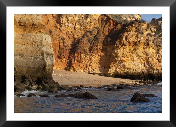 High Cliffs Of Camilo Beach In Algarve, Portugal Framed Mounted Print by Artur Bogacki