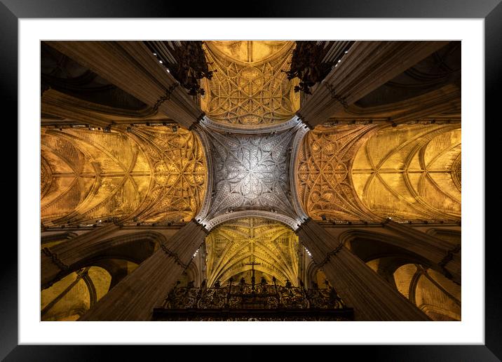Seville Cathedral Interior Gothic Architecture Framed Mounted Print by Artur Bogacki