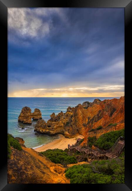 Algarve Coastline With Camilo Beach Framed Print by Artur Bogacki