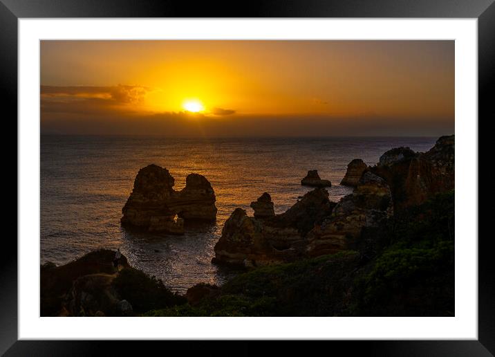 Algarve Coast At Sunrise In Portugal Framed Mounted Print by Artur Bogacki