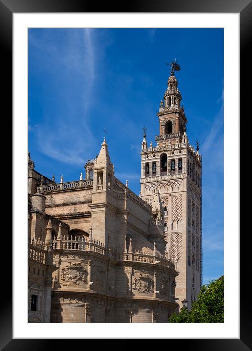 Seville Cathedral With Giralda Bell Tower Framed Mounted Print by Artur Bogacki