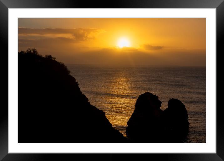 Algarve Coastline At Sunrise In Portugal Framed Mounted Print by Artur Bogacki