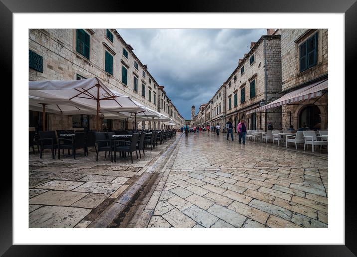 Stradun Street in Old Town of Dubrovnik Framed Mounted Print by Artur Bogacki