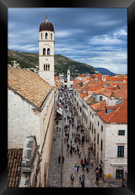 Stradun Street in Old Town of Dubrovnik Framed Print by Artur Bogacki