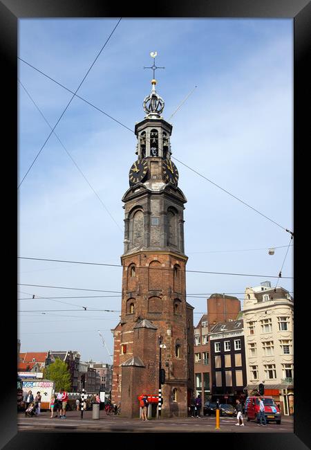 Munttoren Mint Tower in Amsterdam Framed Print by Artur Bogacki