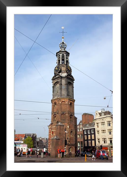Munttoren Mint Tower in Amsterdam Framed Mounted Print by Artur Bogacki