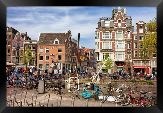 City of Amsterdam in Holland Framed Print by Artur Bogacki