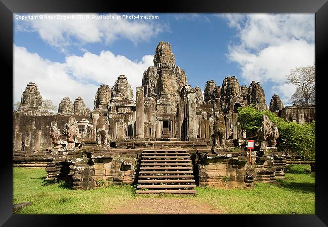 Bayon Temple in Cambodia Framed Print by Artur Bogacki