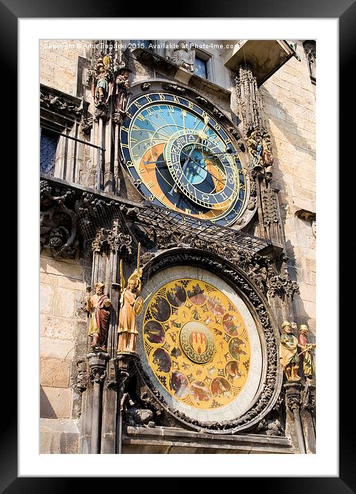 Astronomical Clock in Prague Framed Mounted Print by Artur Bogacki