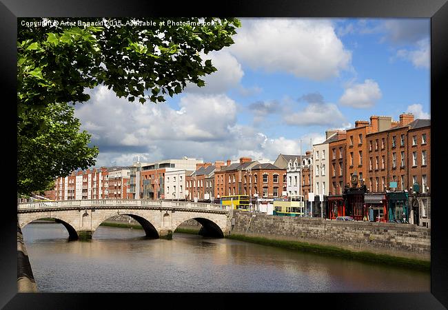  City of Dublin in Ireland Framed Print by Artur Bogacki