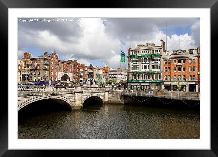 Dublin Cityscape Framed Mounted Print by Artur Bogacki