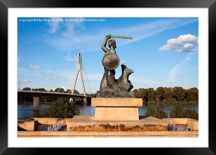 Mermaid Statue in Warsaw Framed Mounted Print by Artur Bogacki