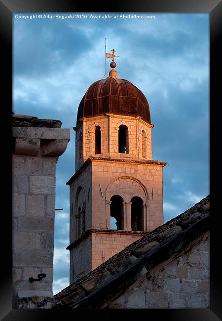 Franciscan Monastery Tower at Sunset Framed Print by Artur Bogacki