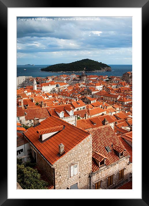 Old Town of Dubrovnik and Lokrum Island Framed Mounted Print by Artur Bogacki