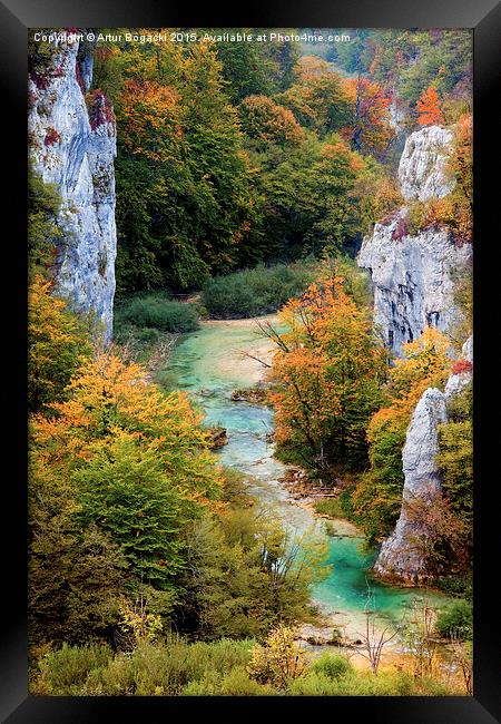 Valley Landscape in Autumn Framed Print by Artur Bogacki