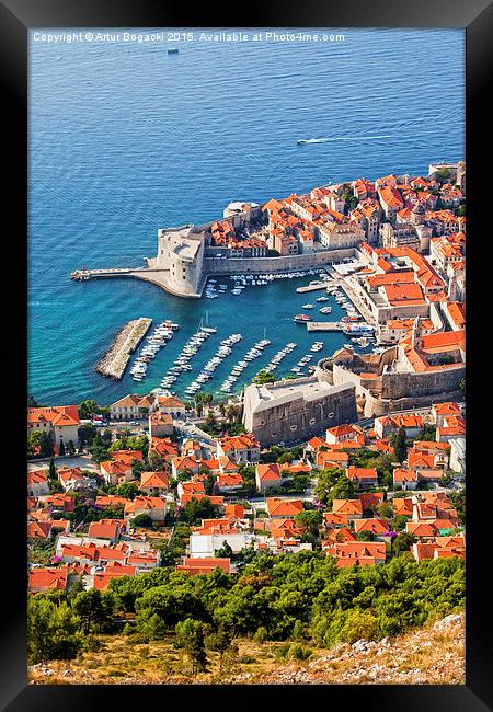 Dubrovnik from Above Framed Print by Artur Bogacki