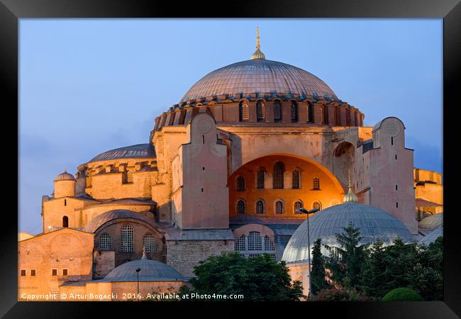 Hagia Sophia at Dusk Framed Print by Artur Bogacki