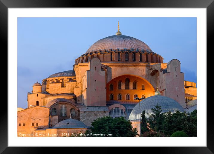 Hagia Sophia at Dusk Framed Mounted Print by Artur Bogacki