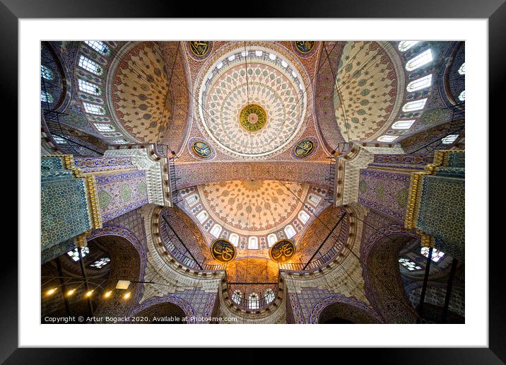New Mosque Ceiling In Istanbul Framed Mounted Print by Artur Bogacki