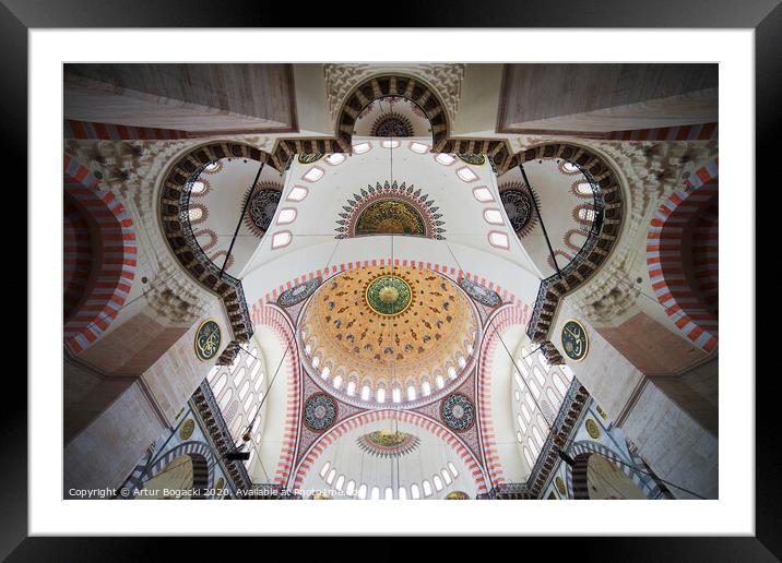 Suleymaniye Mosque Ceiling Framed Mounted Print by Artur Bogacki