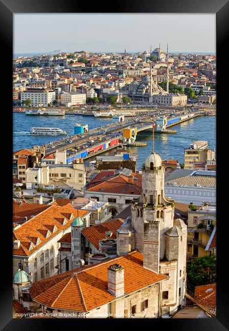 Istanbul Cityscape Framed Print by Artur Bogacki